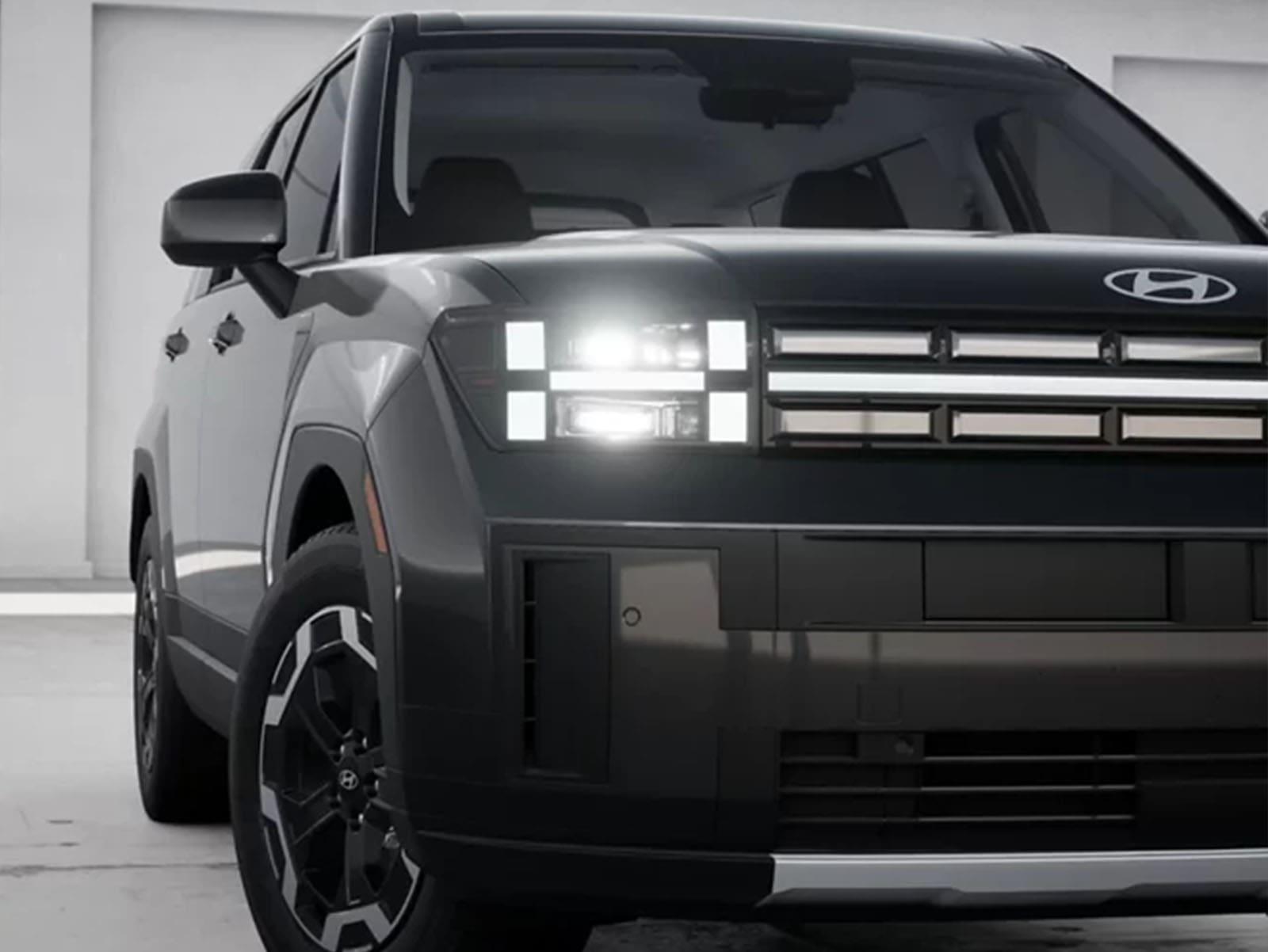 mặt trước hyundai santafe